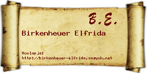 Birkenheuer Elfrida névjegykártya